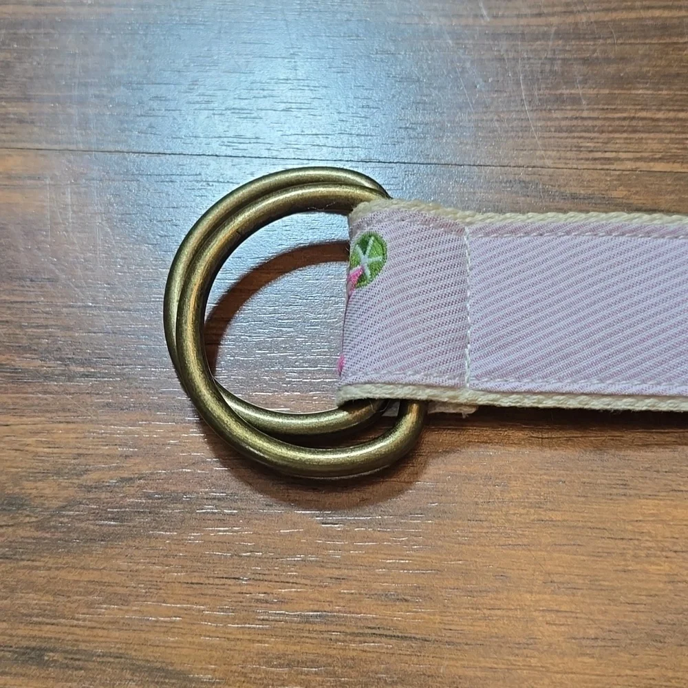 J. Crew Pink Martini Cocktail Embroidered D-Ring Belt - Picture 2 of 10